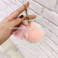 2016craft populaire en cuir pompon pompom fourrure pom pom keychain